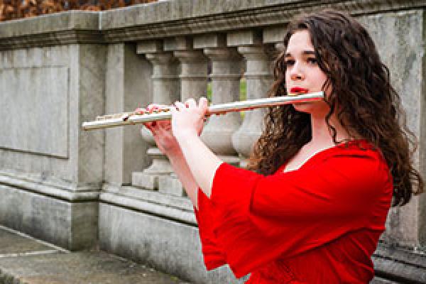Emily Nothnagle playing the flute