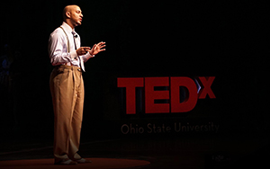 Hasan Jeffries, associate professor of history at Ohio State, speaks at a TEDxOhioStateUniversity event