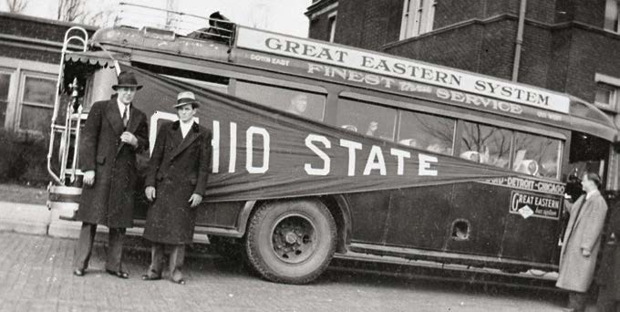 1932 photo of the glee club bus