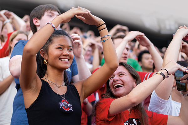 Students at a football game