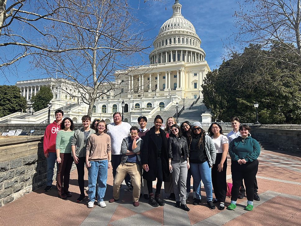 Students in front of the Capitol Building in Washington, D.C.