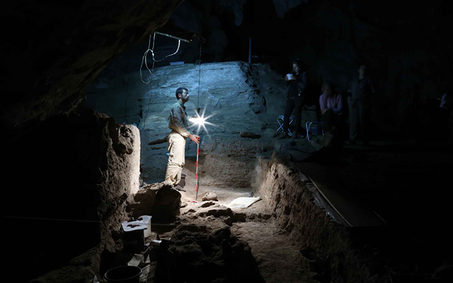 Excavation at the rock shelter site of Lapa do Santo in Brazil, where the human skeletal remains dating back approximately 9,600 years were found.
