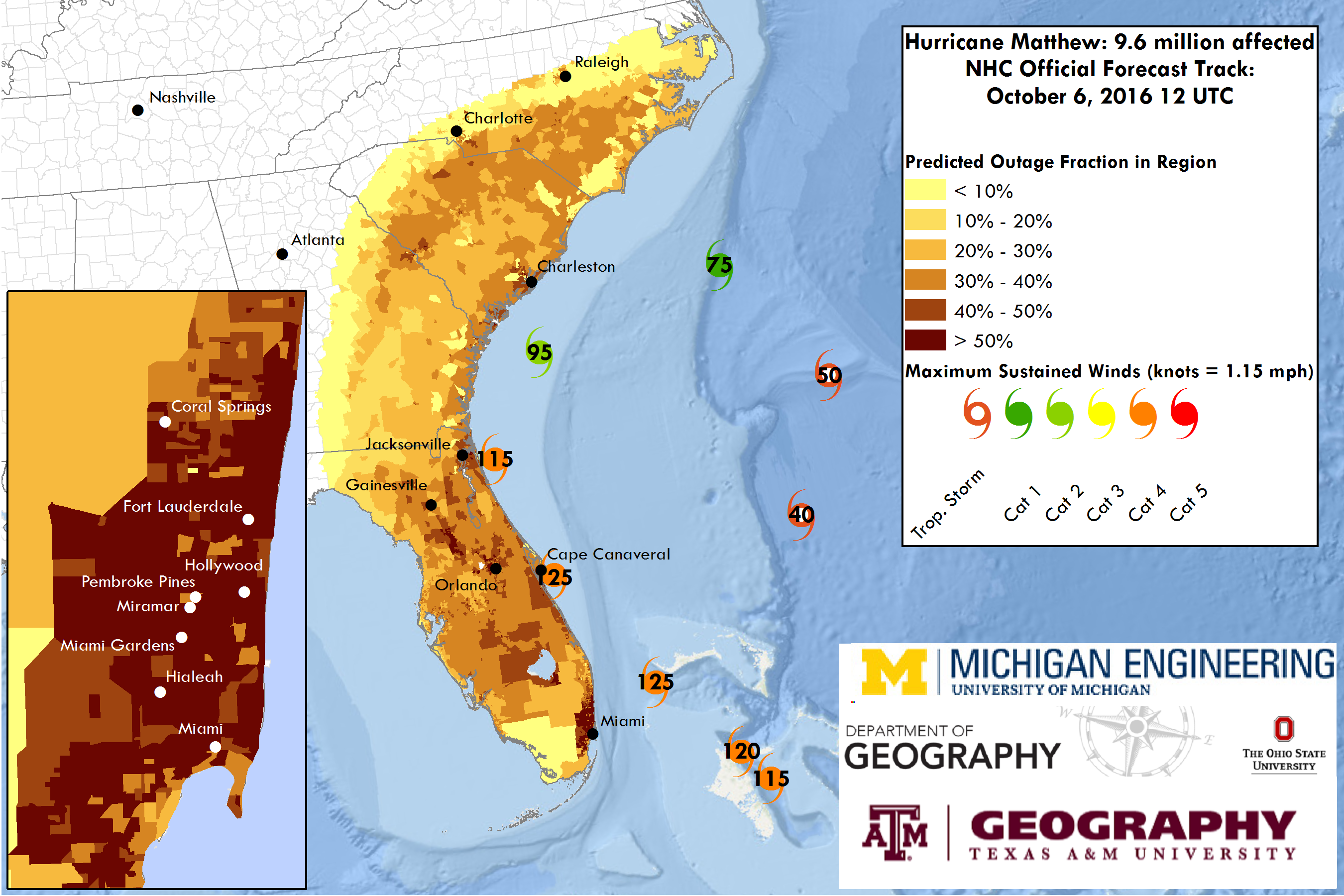 Geographer Develops Go-To Power Outage Forecasts for Hurricane Matthew ...