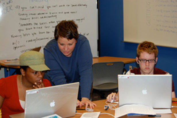 Students in the writing center