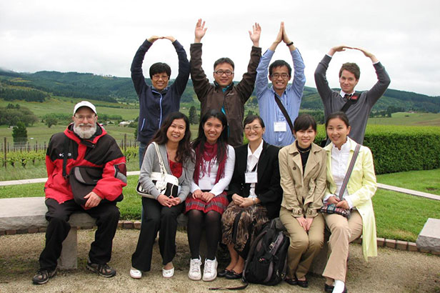 Professor Marjorie Chan (front row, third from right) and students at the 23rd North American Conference on Chinese Linguistics at the University of Oregon