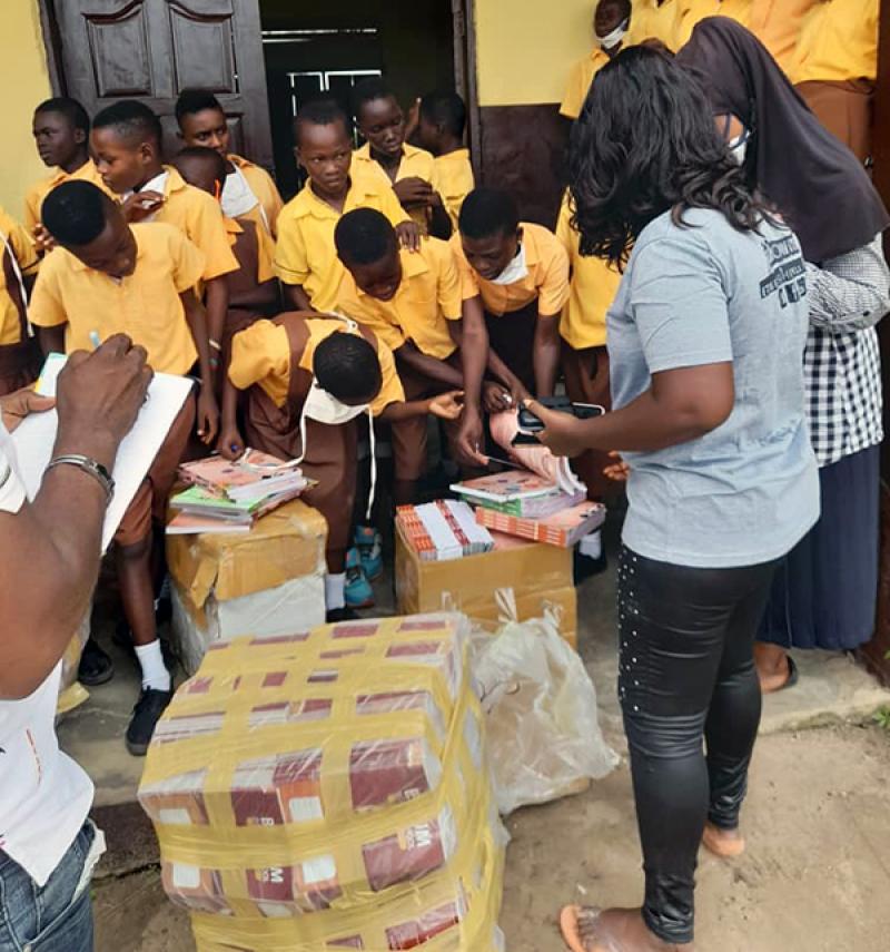 Children in Ghana receive textbooks