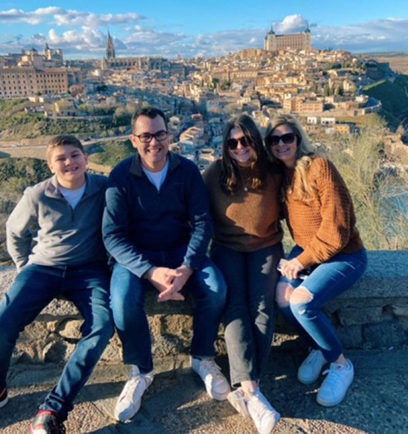 Raylee Smith and her family in Toledo, Spain