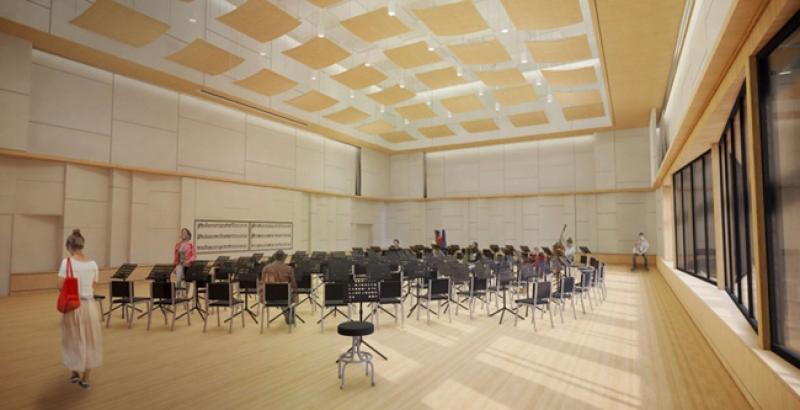 Weigel Hall renovations will include new rehearsal spaces and recital halls.
