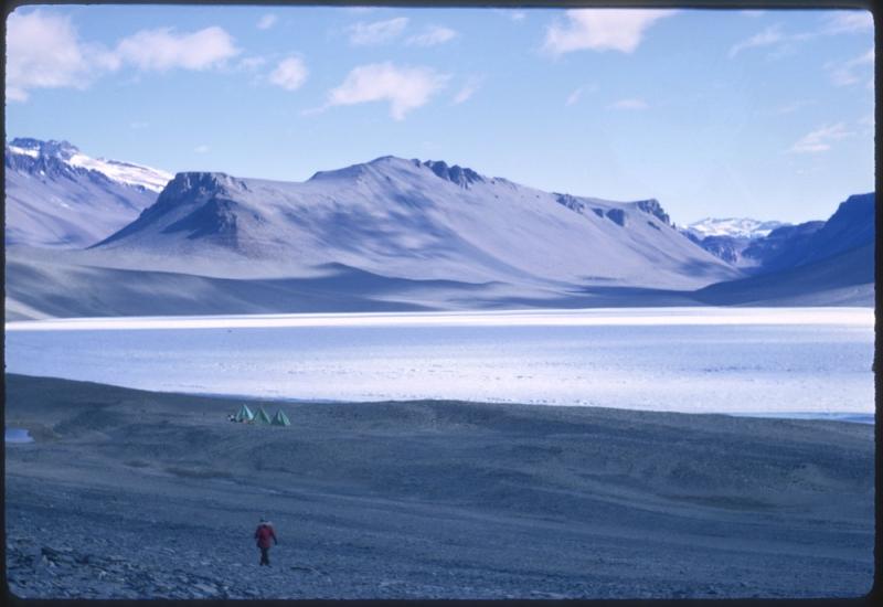 Lois Jones and team's tents in McMurdo Dry Valleys
