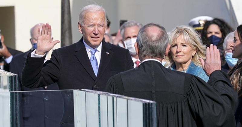 Joe Biden takes the oath of office as the 46th President of the United States.