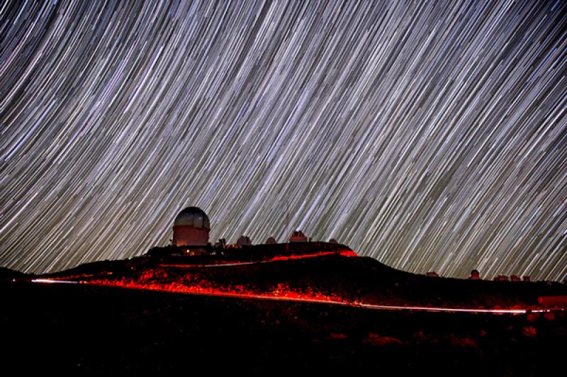 Cerro Tololo, Blanco Telescope dome and star trails