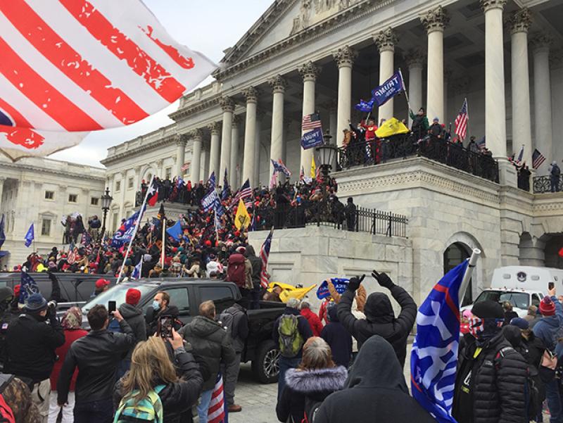 Supporters of President Donald Trump storm the U.S. Capitol building Jan. 6. Photo via Wikimedia Commons