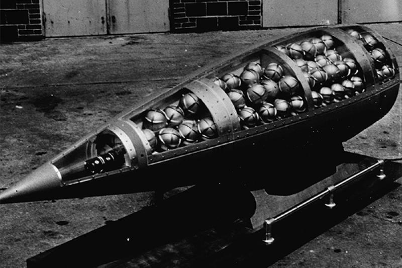 Cluster bomb with sarin capsules
