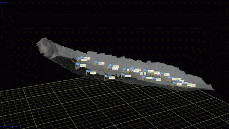 A model of a glacier at Great Basin National Park in Nevada using data collected from the RANGER System.