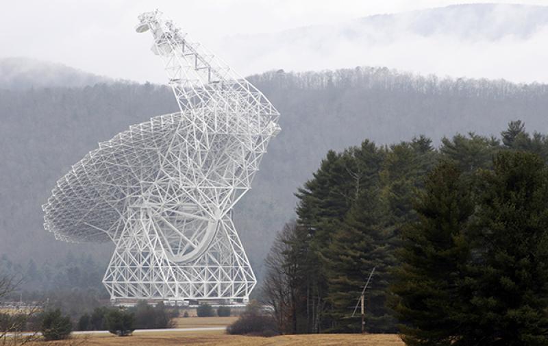 The Green Bank Telescope, the world's largest fully steerable radio telescope, in Green Bank, West Virginia.