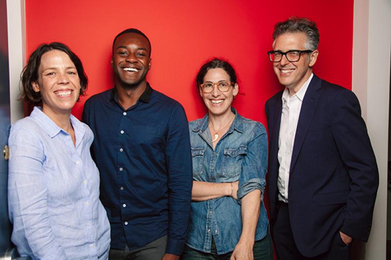 From left: executive producer and Julie Snyder, Emmanuel Dzotsi, host Sarah Koenig and "This American Life" creator Ira Glass. Photo credit Sandy Honig.