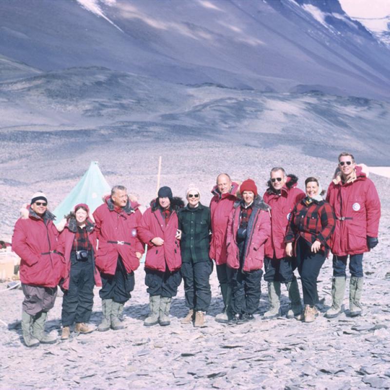 Lois Jones and team in Antarctica