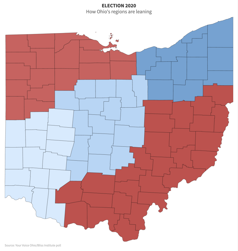 Ohio Democrat or Republican map