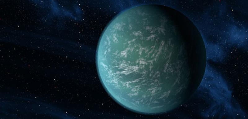 Artist's rendering of Kepler-22b, an exoplanet characterized as a super-Earth.