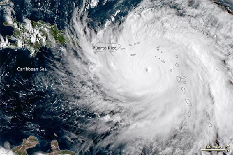 Hurricane Maria over the Caribbean