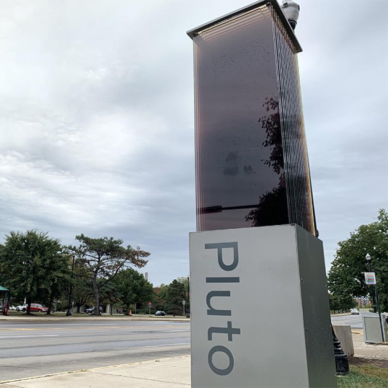 A new cosmic art installation on campus represents our solar system and bridges the arts and sciences in an astronomical way, thanks to a generous donation by Arts and Sciences alumni M. Andrew (Andy) '64 '67 and Sandra (Sandy) L. Ross '70.