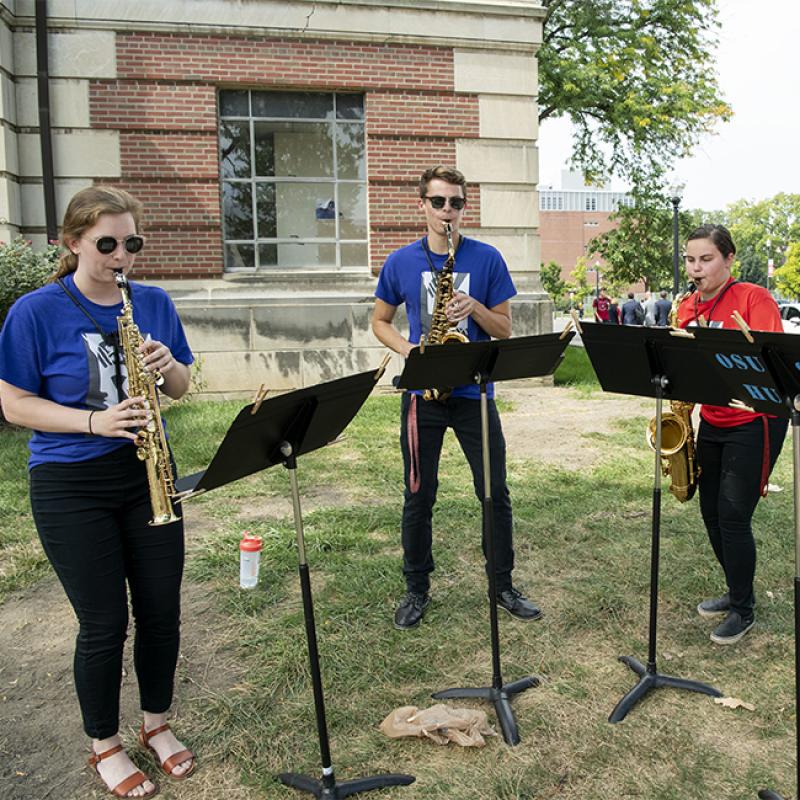 School of Music students perform at the Modern Head dedication Sept. 11