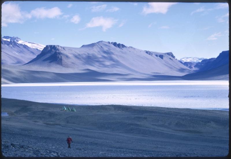 Lois Jones and team's tents in McMurdo Dry Valleys