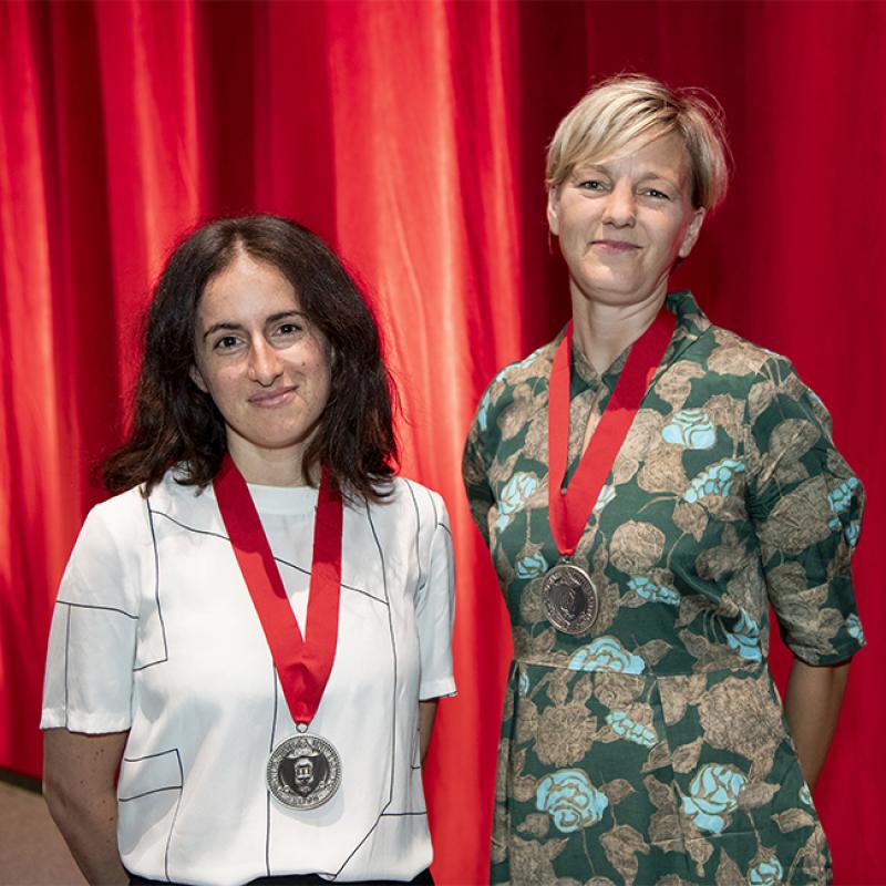 From left: Roy Lichtenstein Endowed Chair of Studio Art Carmen Winant, Roy Lichtenstein Endowed Chair of Art History Jody Patterson,