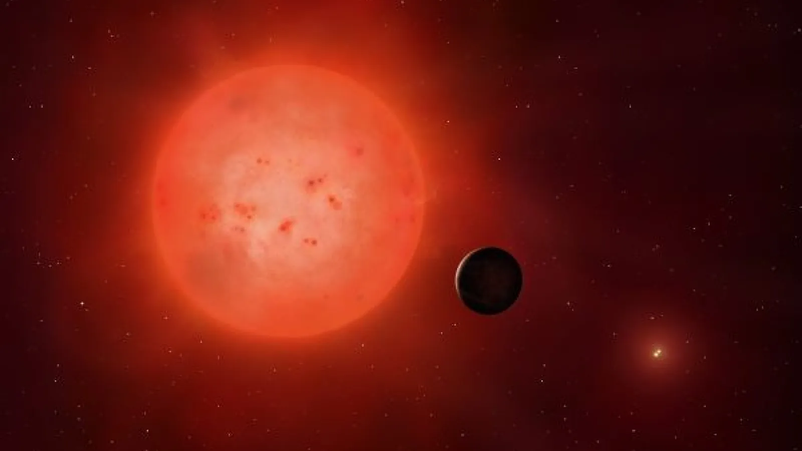 a planet against two stars