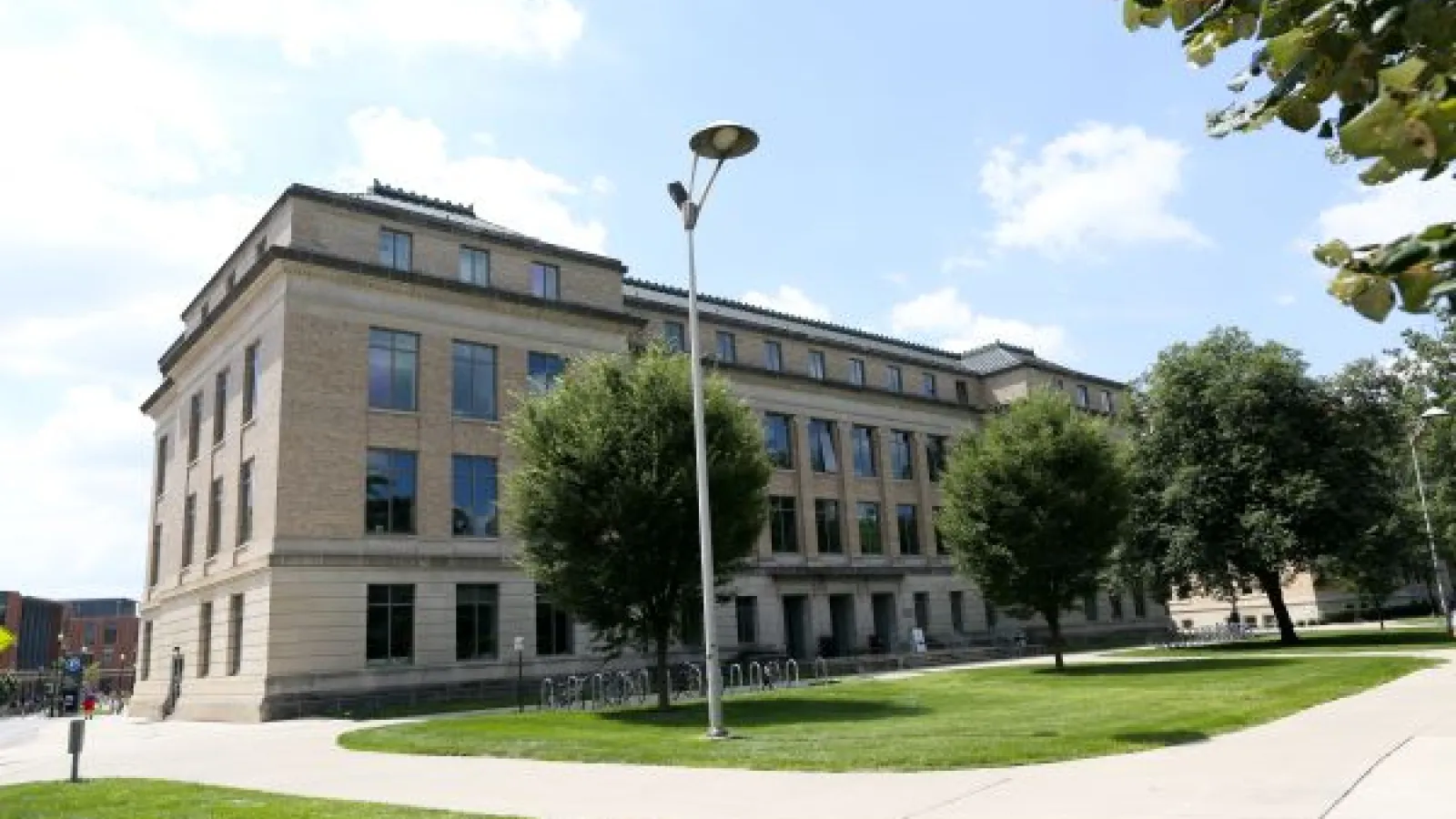Hagerty Hall, a yellow brick building