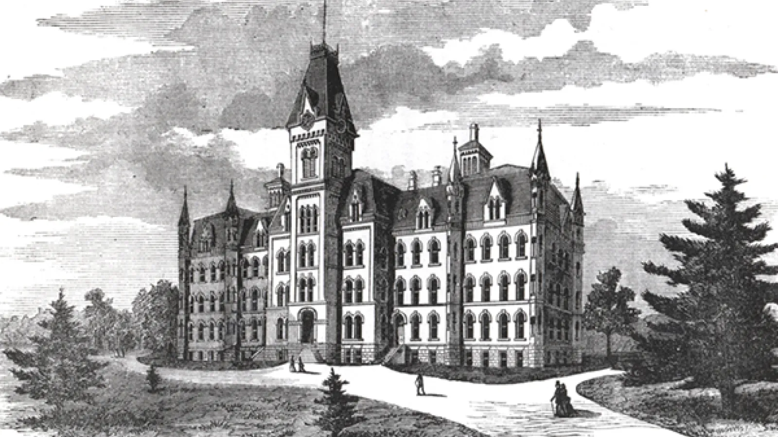 A sketch of University Hall in the 1890s