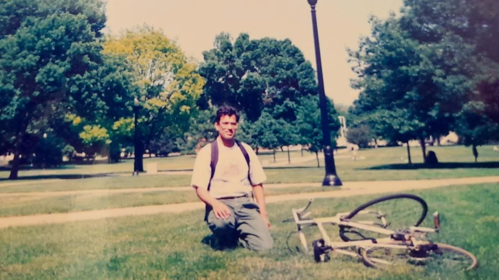 Ryan Pereira on the Oval during his graduate studies
