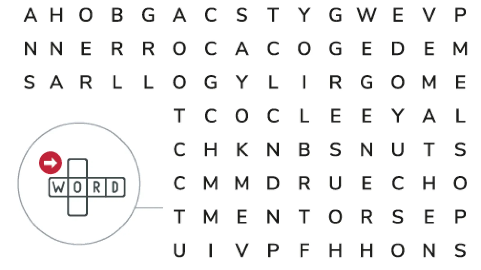 Word search letters