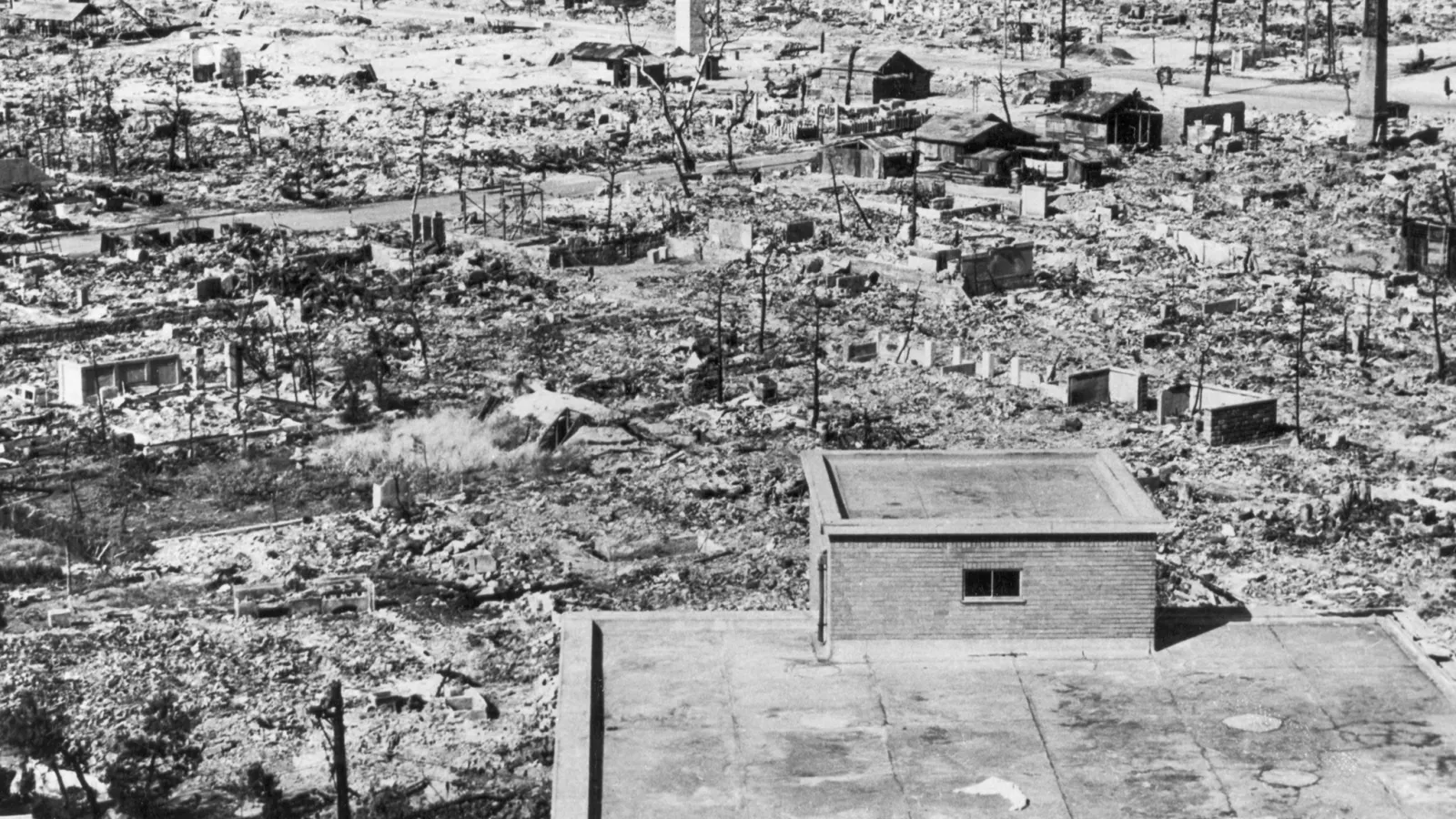 Atomic bomb destruction in Hiroshima