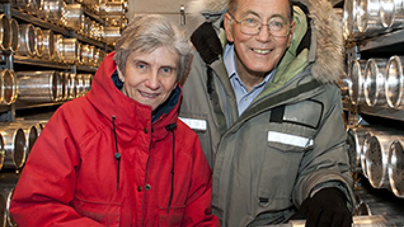Ellen and Lonnie with ice cores