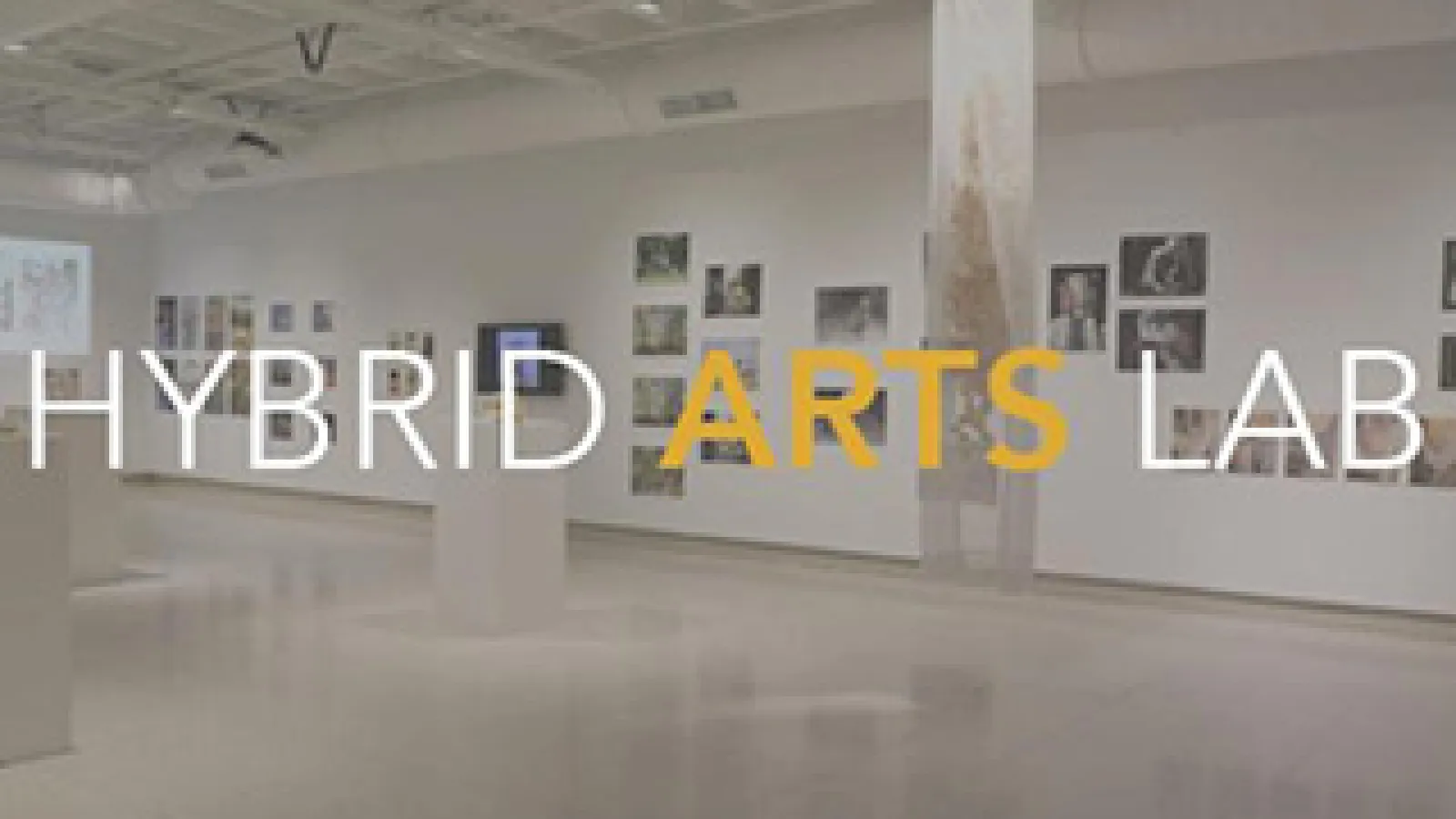Art hanging in a gallery on Ohio State's campus