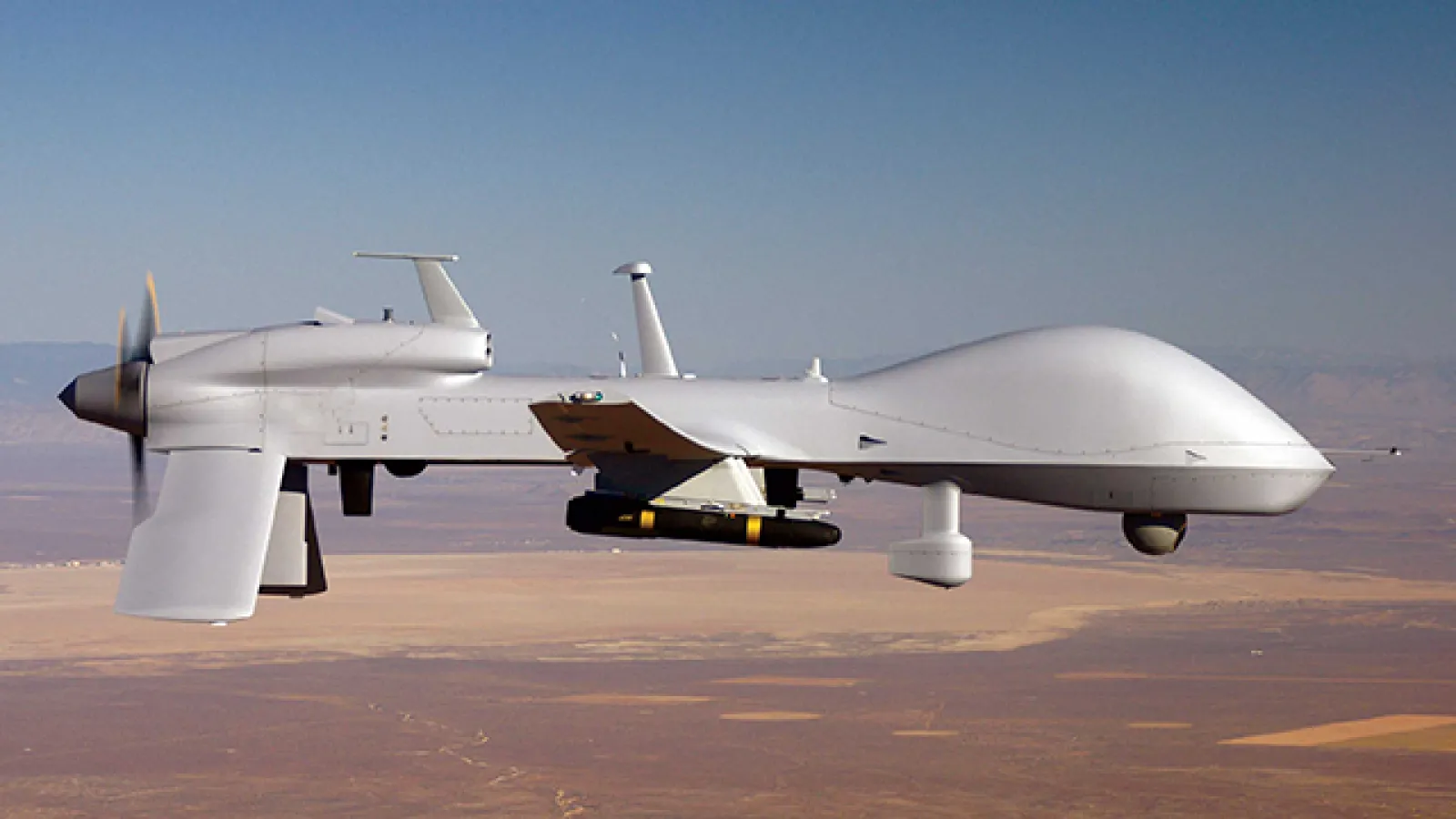 Drone flying in the desert