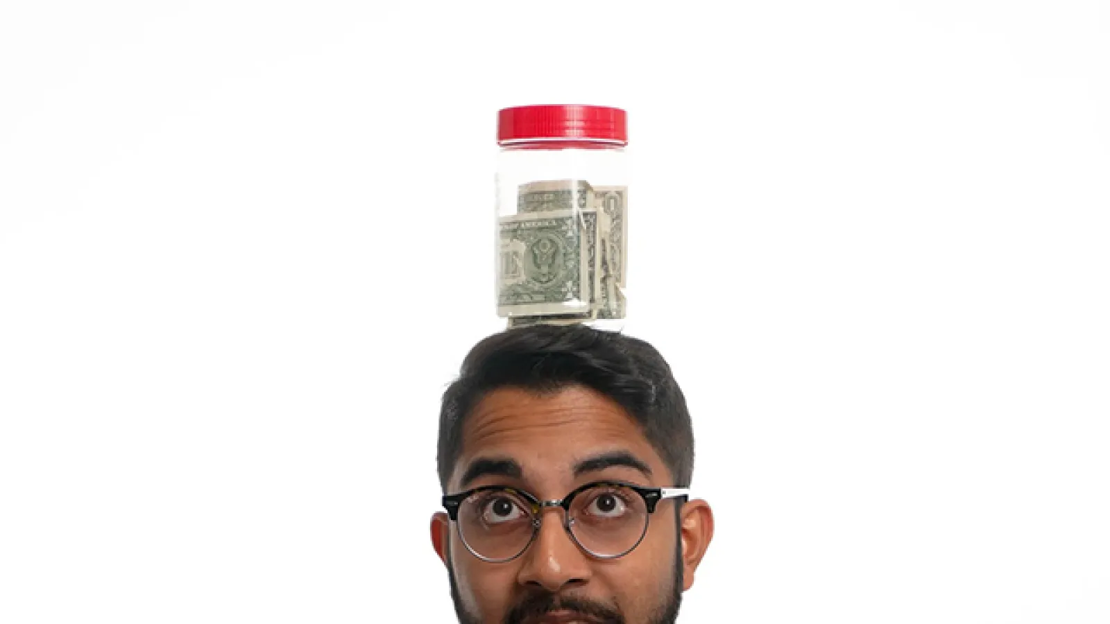 Imran Nuri with Jif jar on his head