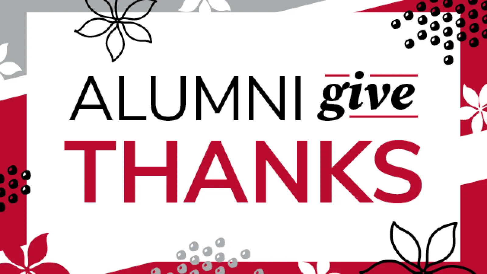Graphic that says alumni give thanks