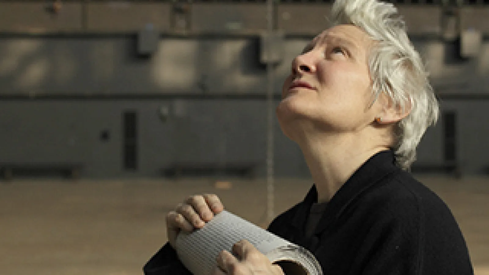 Artist Ann Hamilton working on the installation of the event of a thread (2012-13) at the Park Avenue Armory  in New York. Photo Credit: Thibault Jeanson