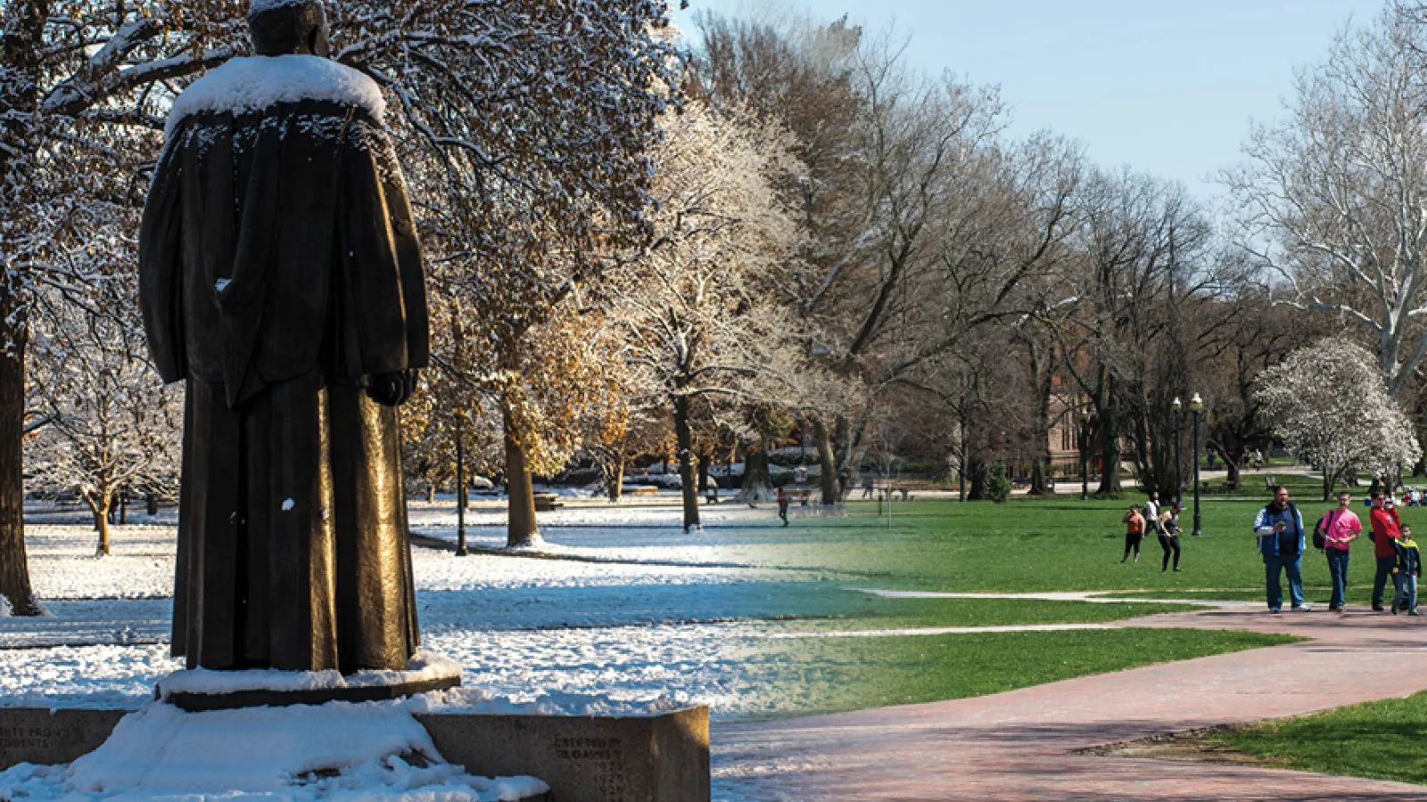 The Oval changes from winter to warmer weather