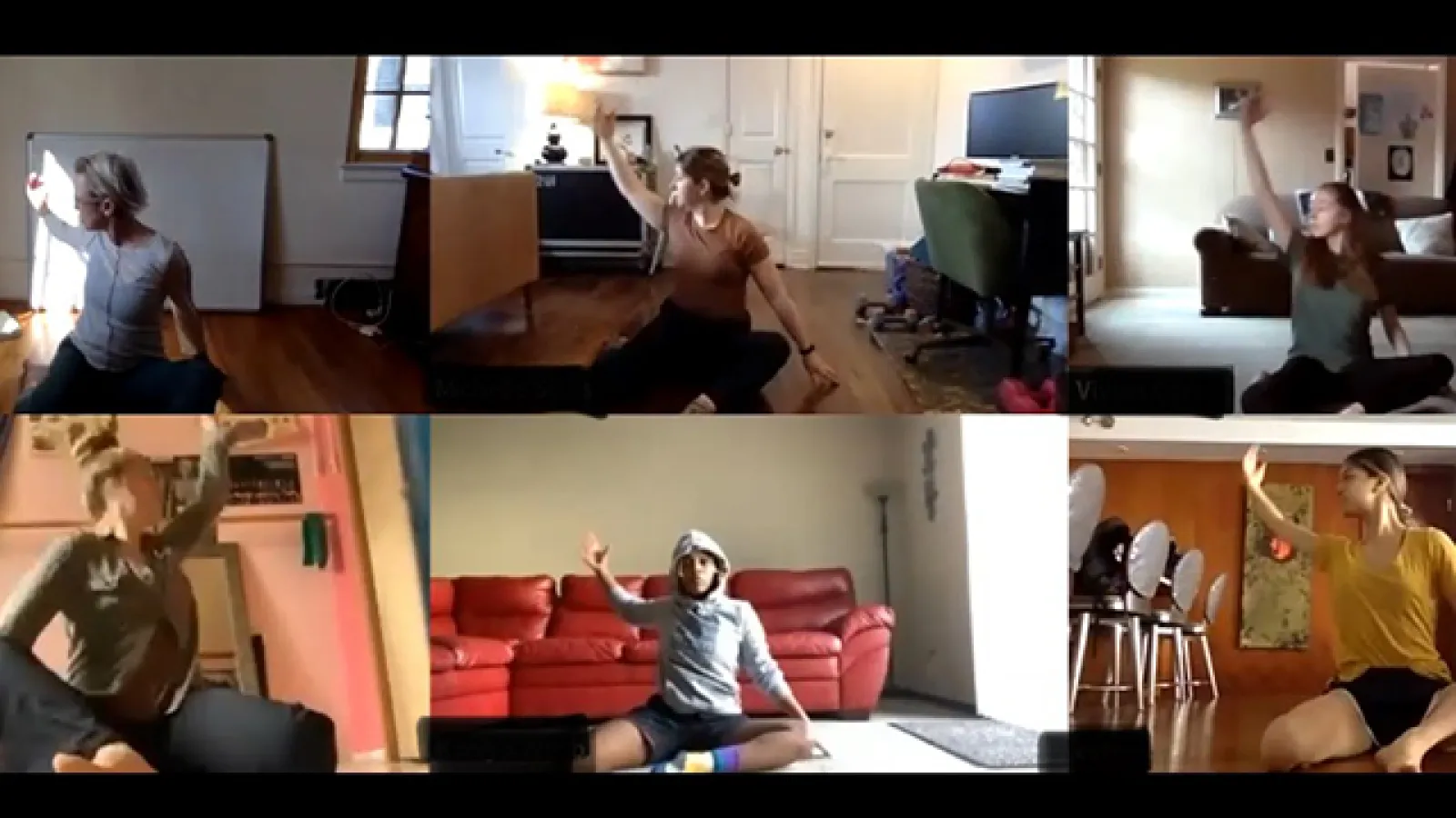 Petry's class dancing through Zoom