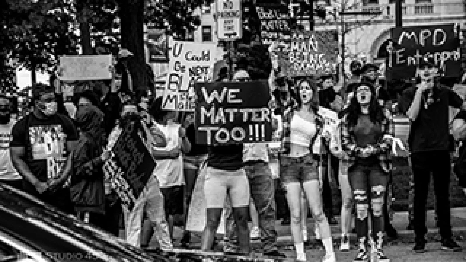Protesters gather at a Black Lives Matter rally in Mansfield in May 2020