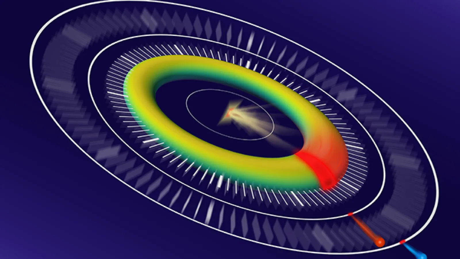Artistic depiction of the experiment featuring self-referenced attosecond streaking