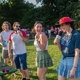 Students singing at the 2021 Student Involvement Fair