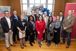 University representatives gathered with Amgen this month to recognize the new collaboration