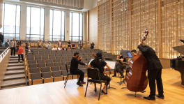 Musicians play in the Timashev Family Music Building