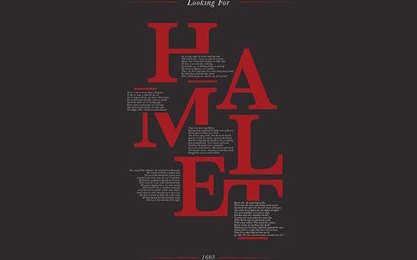 "Looking for Hamlet, 1803" event information written in red on a black background