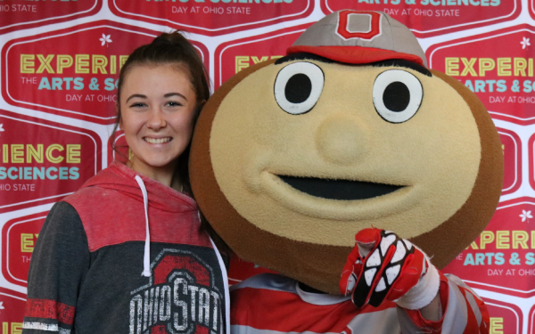 Brutus with ASC student