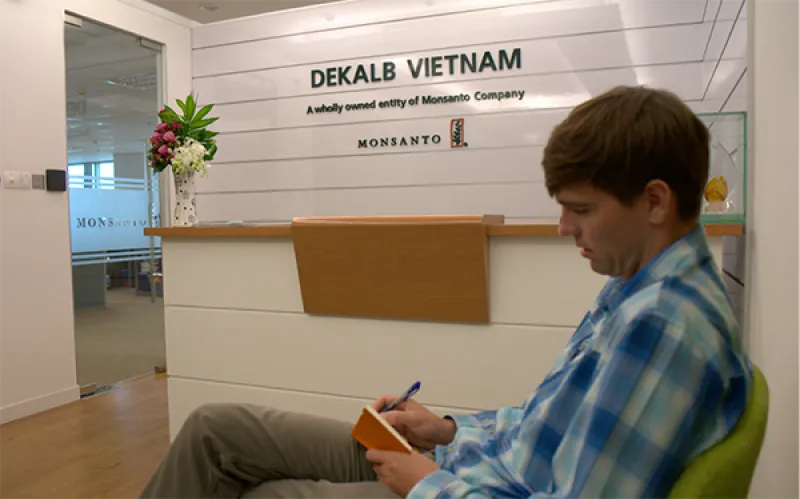 Bart Elmore at the Vietnam headquarters of Monsanto